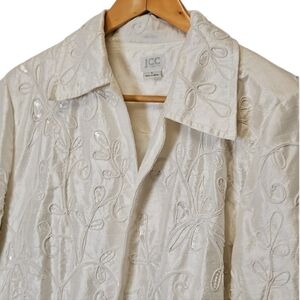 JCC Signature 100% Silk Open Jacket Size Large
